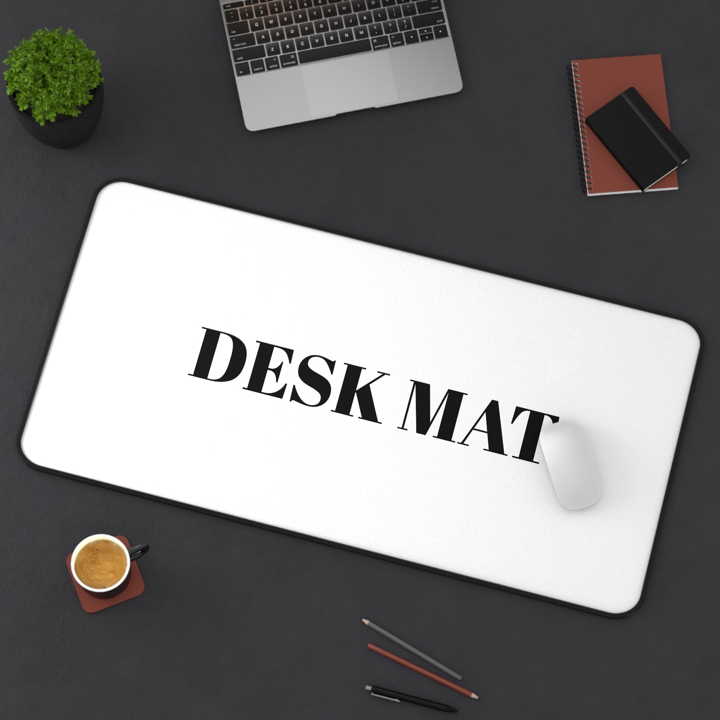 Minimalist Black Desk Mat for Home Office & Study