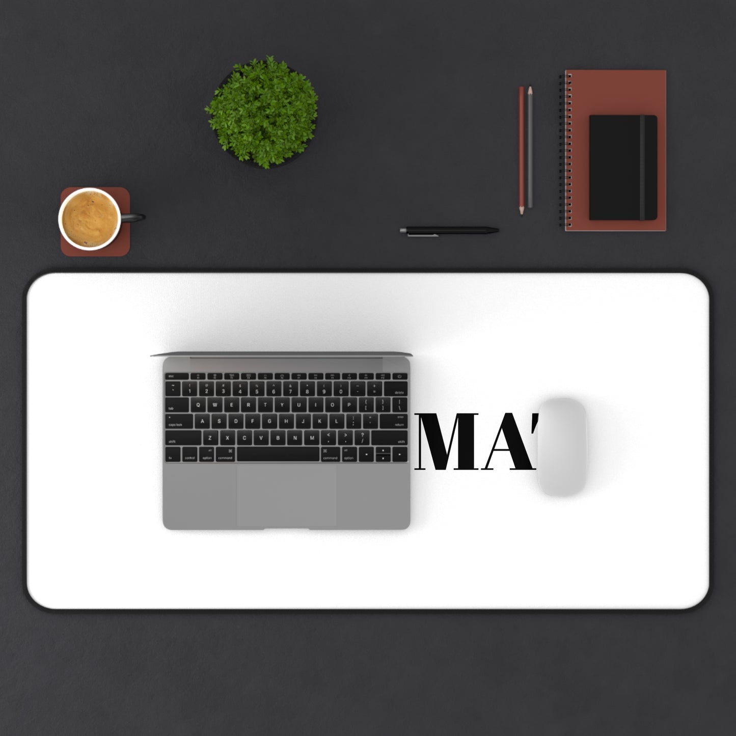 Minimalist Black Desk Mat for Home Office & Study