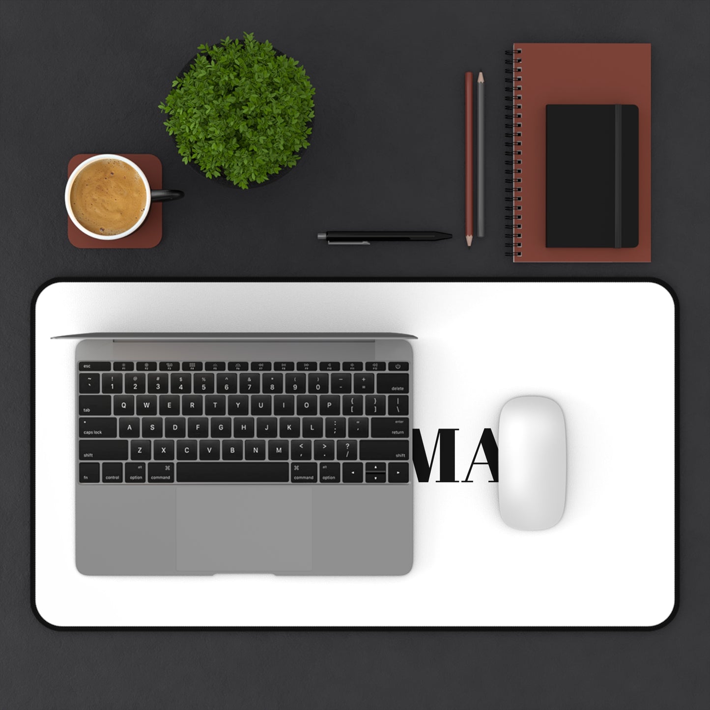 Minimalist Black Desk Mat for Home Office & Study