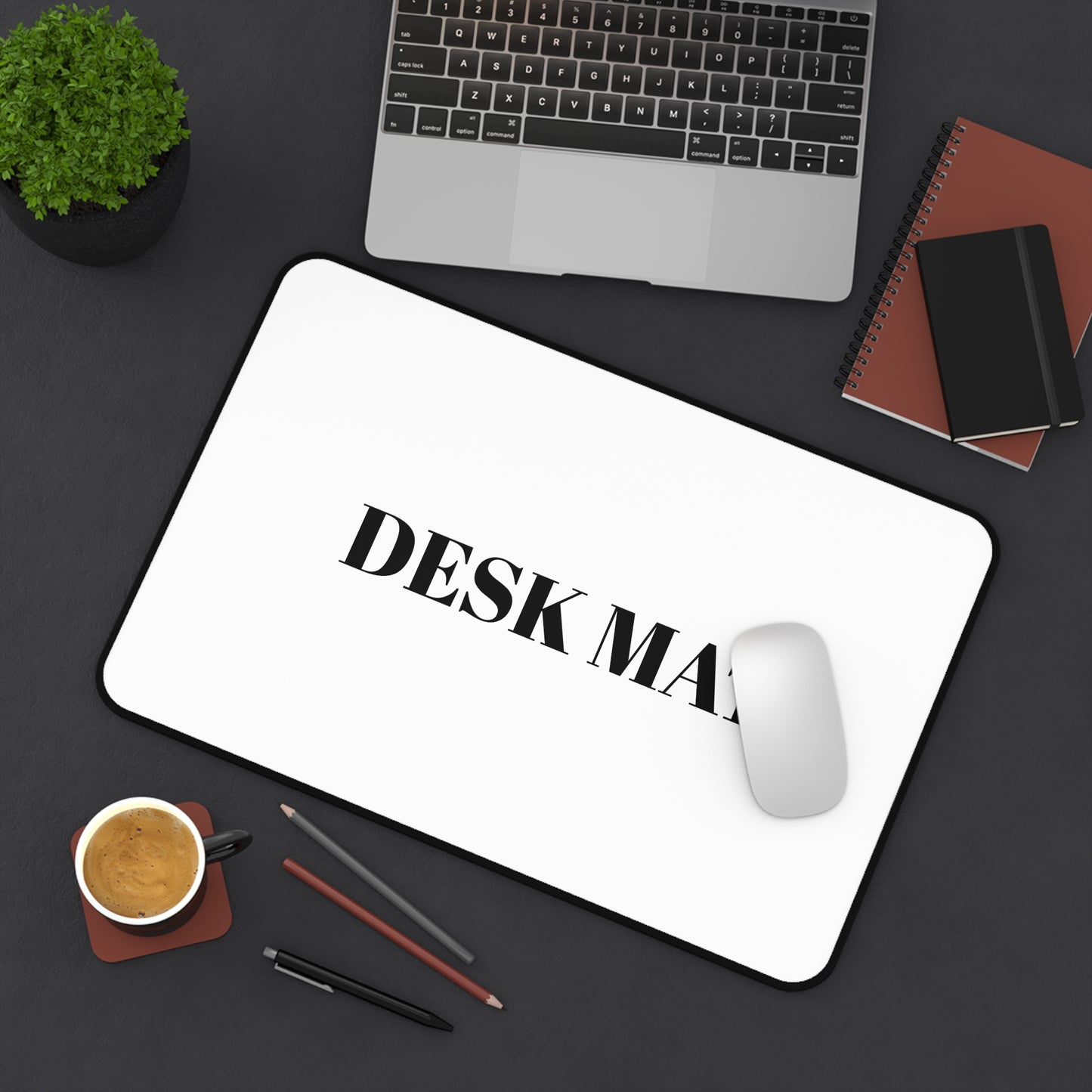 Minimalist Black Desk Mat for Home Office & Study